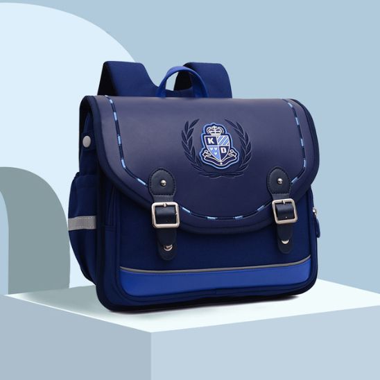 cartable-sac-a-dos-en-nylon-bleu