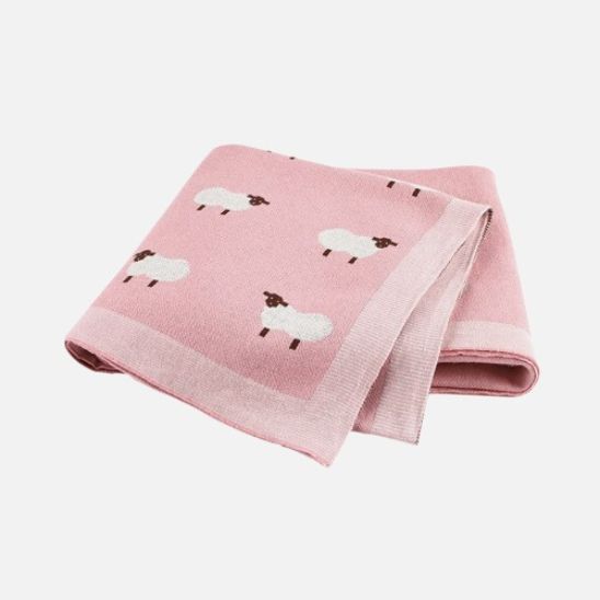 Couverture bebe tricot rose | Esther Bébé