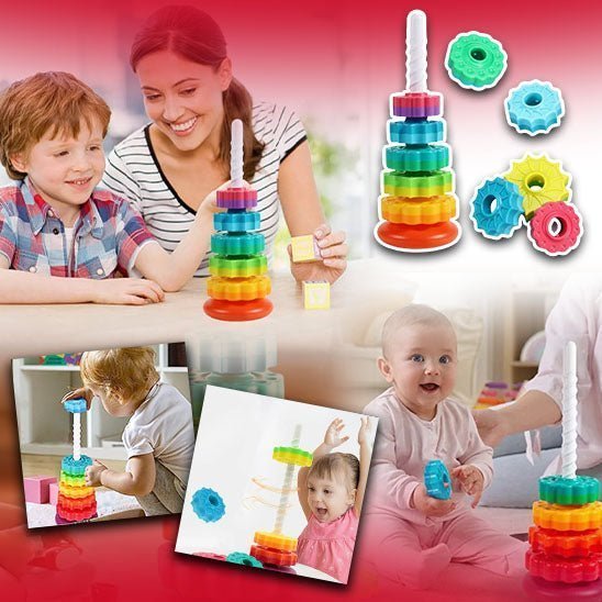 Jouet empilable rotatif | Montessori Rainbow Tower ™ - Esther