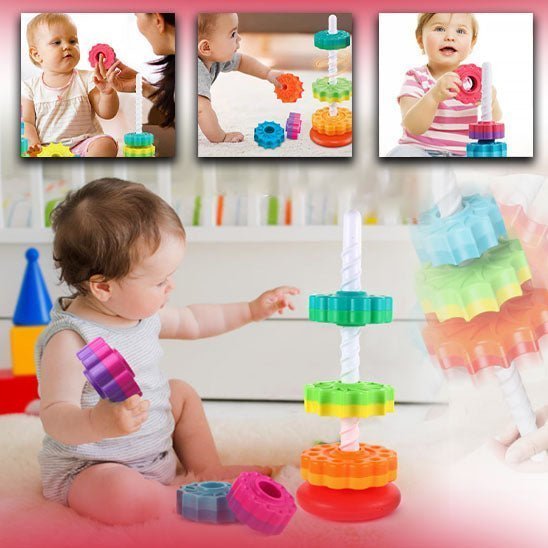 Jouet empilable rotatif | Montessori Rainbow Tower ™ - Esther