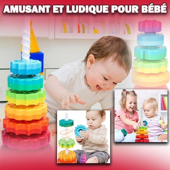 Jouet empilable rotatif | Montessori Rainbow Tower ™ - Esther