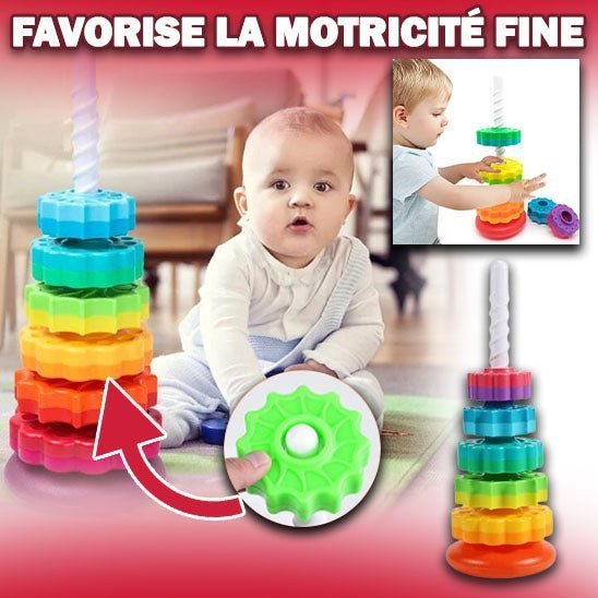 Jouet empilable rotatif | Montessori Rainbow Tower ™ - Esther