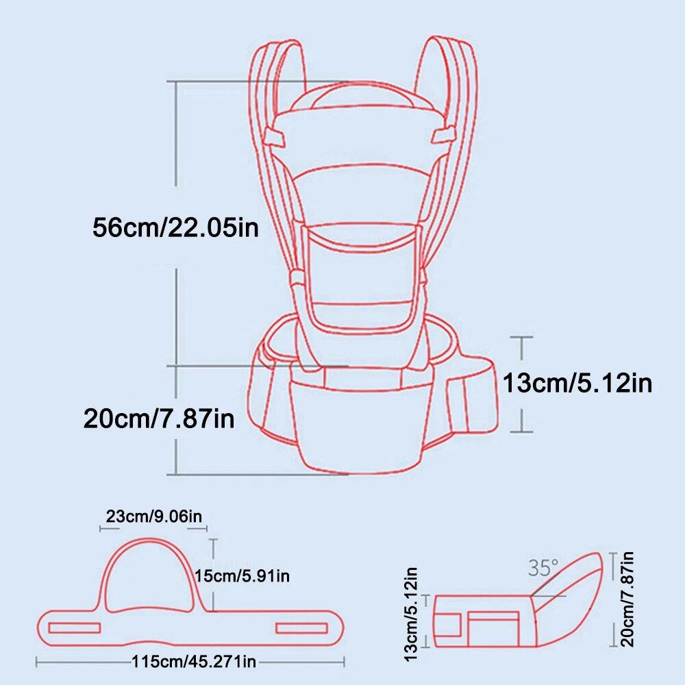 Porte bebe - ergonomique 3 en 1 toutes positions, avant et arrière (0 - 48 Mois) - Esther