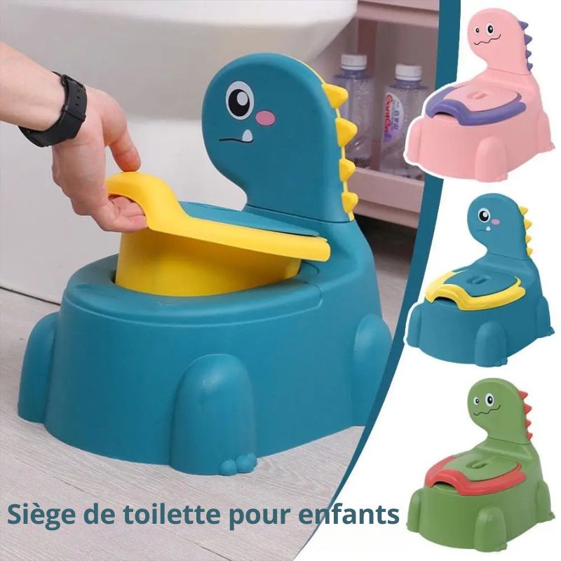 Pot bebe toilette - Dinosaure vert - Pot de toilette pour bébé avec couvercle - Esther