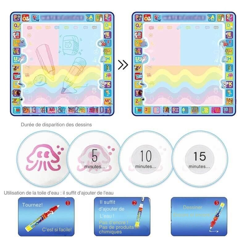 Tapis dessin - Tapis de dessin magique à l'eau pour enfant - Esther