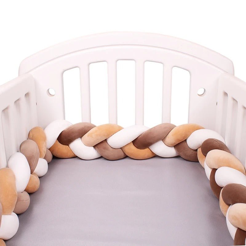 Tour de lit tressé Marron Beige Blanc - Esther