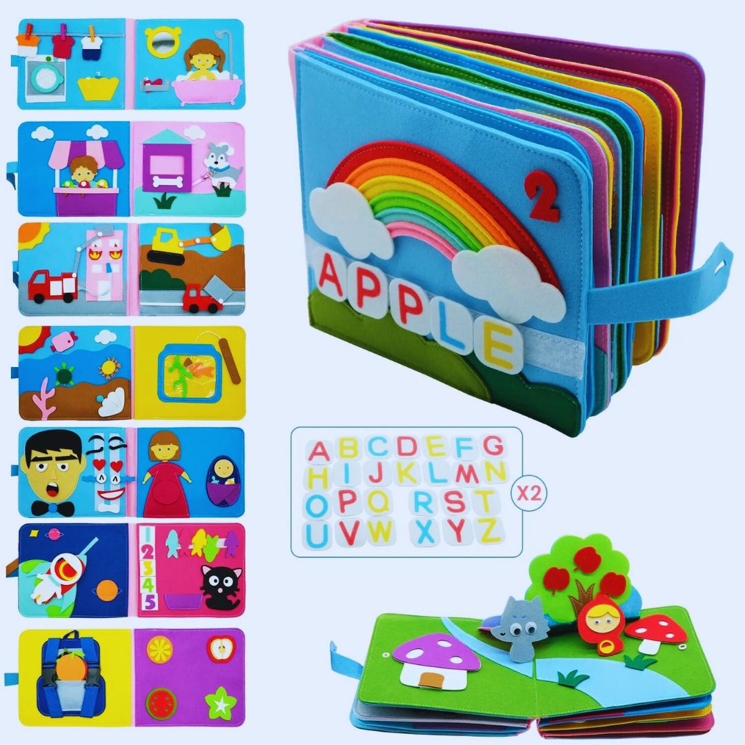 Livre pour bebe en tissu | Livre en tissu bébé Montessori 3D™ - Esther