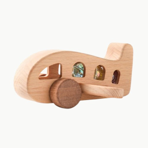 avion-en-jouet-jouet-en-bois-violet-jaune-vert