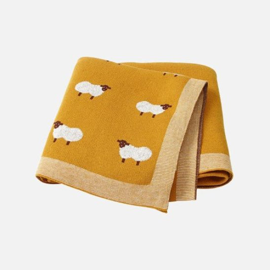Couverture bebe tricot jaune | Esther Bébé