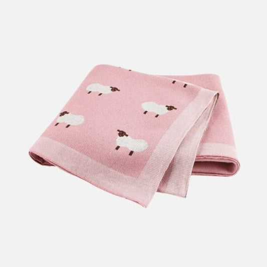 Couverture bebe tricot rose | Esther Bébé