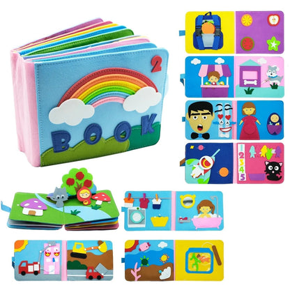 Livre pour bebe en tissu | Livre en tissu bébé Montessori 3D™ - Esther