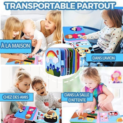 Livre pour bebe en tissu | Livre en tissu bébé Montessori 3D™ - Esther