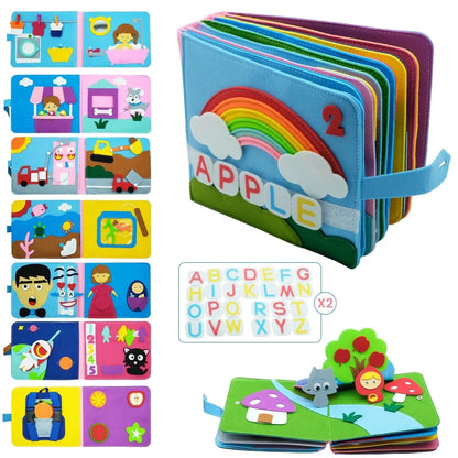 Livre pour bebe en tissu | Livre en tissu bébé Montessori 3D™ - Esther