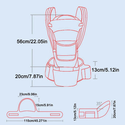Porte bebe - ergonomique 3 en 1 toutes positions, avant et arrière (0 - 48 Mois) - Esther