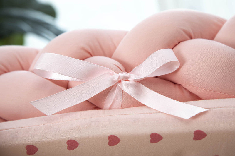 reducteur-de-lit-bebe-tresse-rose-estherbb