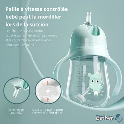 Tasse paille bébé - éléphant - Esther