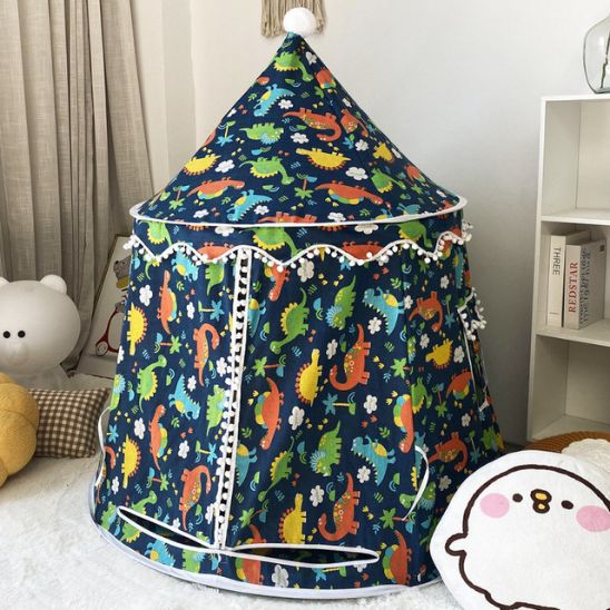 tente-pour-enfant-bleu-marine-dinosaure-lin-coton-fibre-de-verre-chambre-enfant