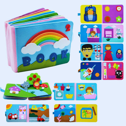 Livre pour bebe en tissu | Livre en tissu bébé Montessori 3D™ - Esther